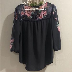 👚🌺🌸 Plum & Flower Blouse